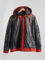 Batman Red Hooded Leather Jacket