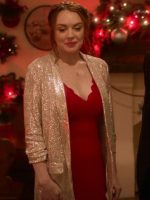 Lindsay Lohan Falling For Christmas Sequin Blazer