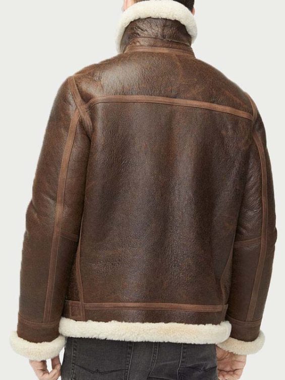 Alex Brown Sheepskin Shearling Aviator Leather Jacket