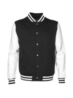 Detroit Black And White Varsity Bomber Jacket