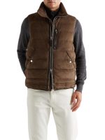 Mens Suede Leather Puffer Vest