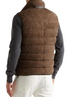 Mens Suede Leather Puffer Vest