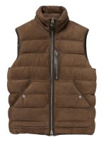 Mens Suede Leather Puffer Vest