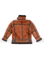 Men B3 Bomber RAF Aviator Shearling Fur Brown Jacket