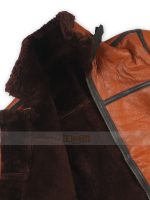 Men B3 Bomber RAF Aviator Shearling Fur Brown Jacket