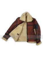 New RAF B3 Aviator Double Collar Shearling Fur Brown Jacket