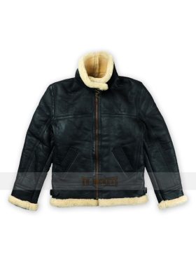 Men B3 Sheepskin Shearling Black Jacket