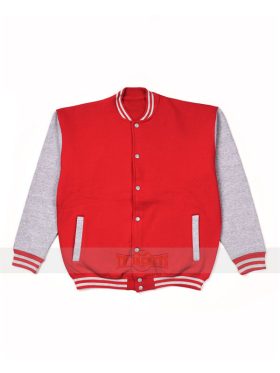 New Baseball College DJ Red White Hiphop Rap Jacket