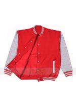 New Baseball College DJ Red White Hiphop Rap Jacket