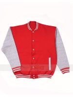 New Baseball College DJ Red White Hiphop Rap Jacket