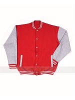 New Baseball College DJ Red White Hiphop Rap Jacket