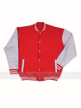 New Baseball College DJ Red White Hiphop Rap Jacket