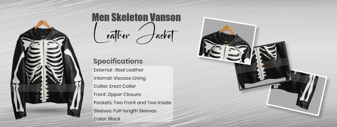 Men Skeleton Vanson Leather Jacket