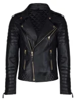 Men’s Black Leather Biker Jacket