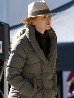 Nicole Kidman Green Puffer Jacket