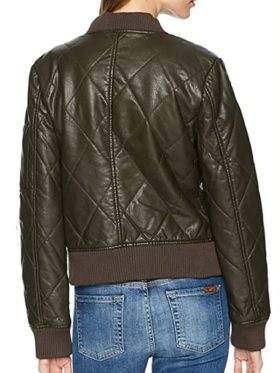 The 100 S06 Raven Reyes Black Quilted Bomber Jacket