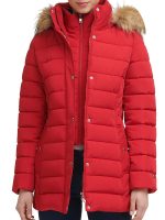 Women’s Red Coat with Fur Hood