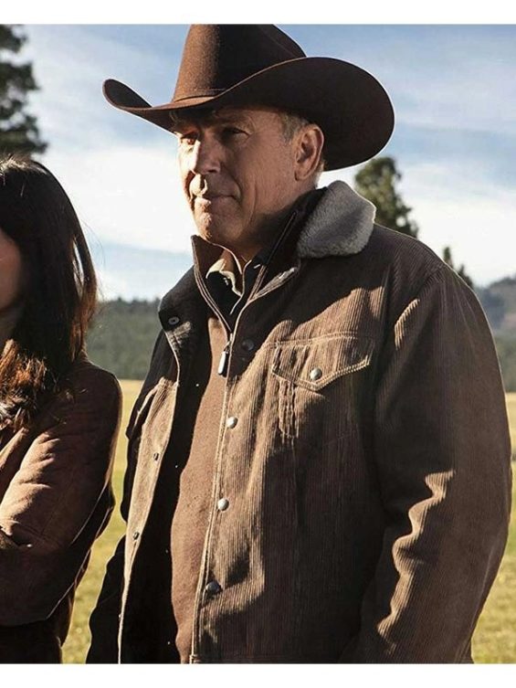 Kevin Costner Yellowstone Brown Corduroy Jacket