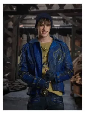 Descendants 2 Mitchell Hope Blue Leather Jacket