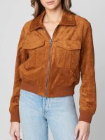 Poker Face Charlie Cale Suede Bomber Jacket