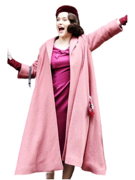 Rachel Brosnahan The Marvelous Mrs. Maisel Pink Coat