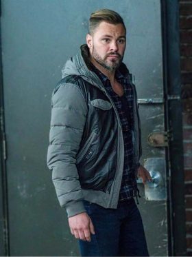 Chicago P.D Patrick John Flueger Hooded Leather Jacket