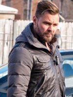 Chicago P.D Patrick John Flueger Hooded Leather Jacket