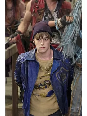 Descendants 2 Mitchell Hope Blue Leather Jacket