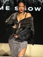 Super Bowl 2023 Rihanna Fur Leather Jacket