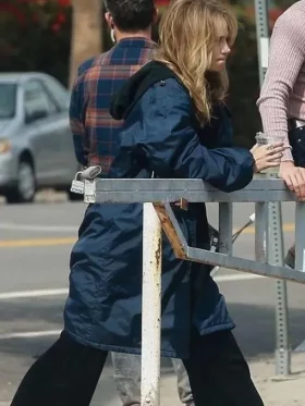 Suki Waterhouse Daisy Jones & The Six Blue Hooded Coat