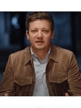 Rennervations 2023 Jeremy Renner Brown Suede Jacket