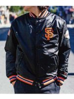 American Flag San Francisco Giants Black Bomber Jacket