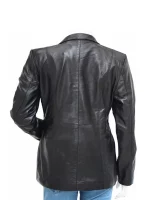 Women’s Casual Black Leather Blazer