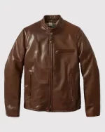 Waxed Brown Cowhide Leather Jacket