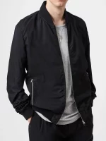 Mens Casual Black Bomber Jacket