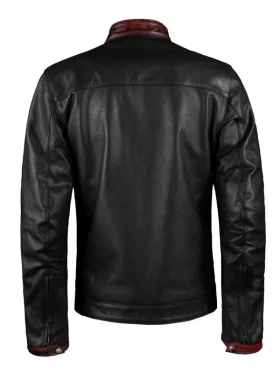 Batman Dark Knight Christian Bale Leather Biker Jacket Black