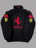 Black F1 Ferrari Bomber Jacket