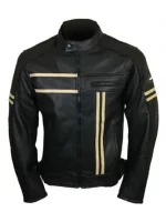 Men’s Black Retro Leather Biker Jacket