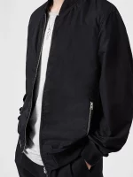 Mens Casual Black Bomber Jacket