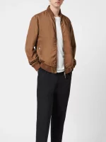 Mens Casual Brown Bomber Jacket