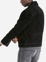 Men’s Express Genuine Suede Quilted Biker Leather Jacket