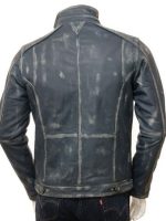 Men’s Leather Biker Waxed Jacket