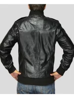 Black Leather Bomber Jacket Mens