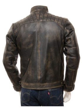 Men’s Vintage Brown Leather Biker Jacket