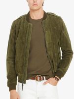 Slim-fit Suede Bomber Jacket Men’s