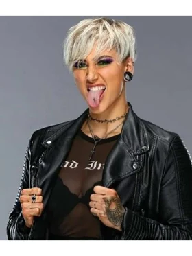 Rhea Ripley Black Leather Jacket