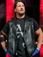 WWE AJ Styles Hooded Leather Vest