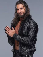 WWE Seth Rollins Black Leather Jacket