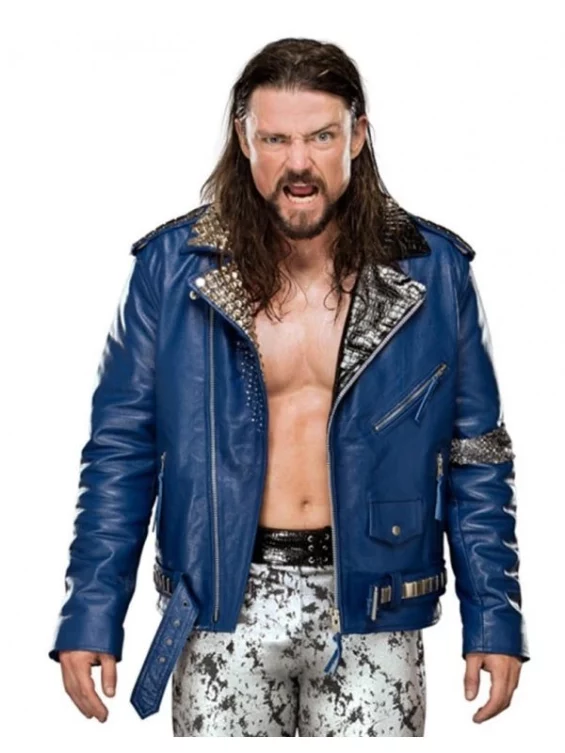 WWE Brian Kendrick Blue Leather Jacket