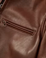 Waxed Brown Cowhide Leather Jacket